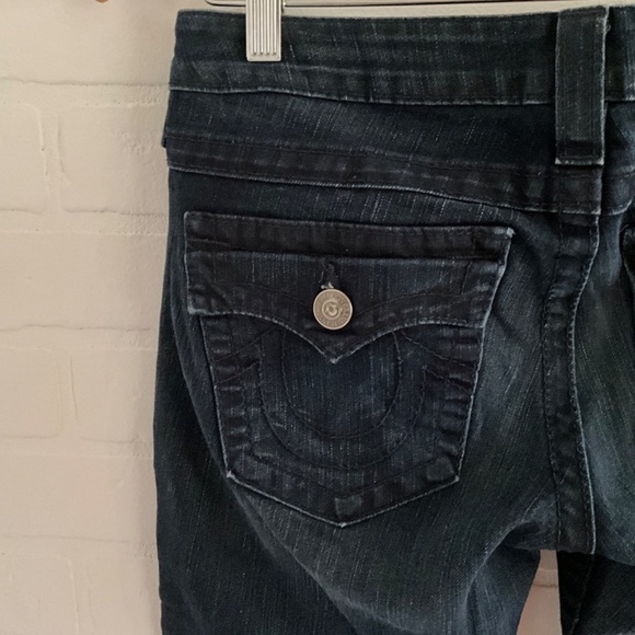 True Religion Women’s Denim Jeans Y2K Rock Low Rise Dark wash Blue Flare 28 - Picture 4 of 16